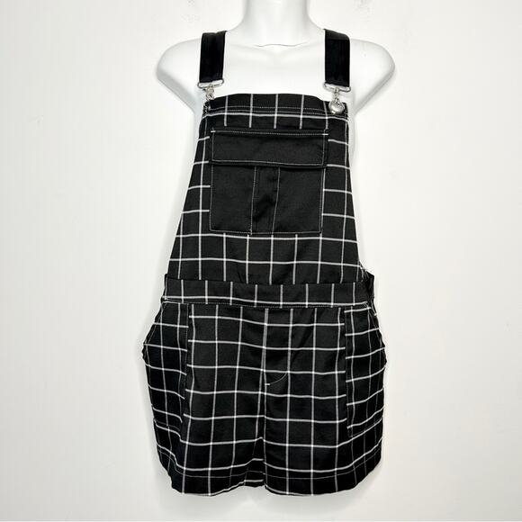 HOT TOPIC Shortalls Shorts Overalls Size Medium Emo Punk Skater Goth Grunge Alt - Picture 3 of 9